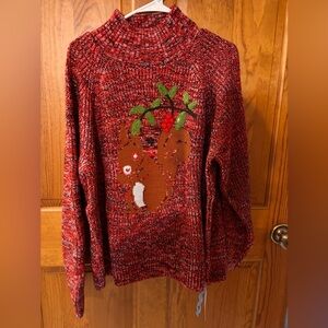 Women’s Red Squirrel Knit Sweater